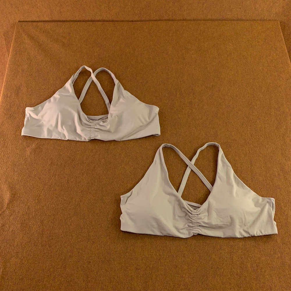 Cotton On Body Womens 5XL Beige Ruched Cross Back Wireless Bralette 2 Pack New